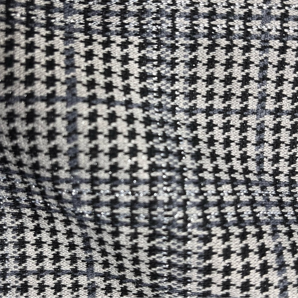 LOFT Ankle Pants XSP Wide Leg Shimmer Plaid Black Gray Pull-On Elastic Waist NEW - Picture 3 of 11